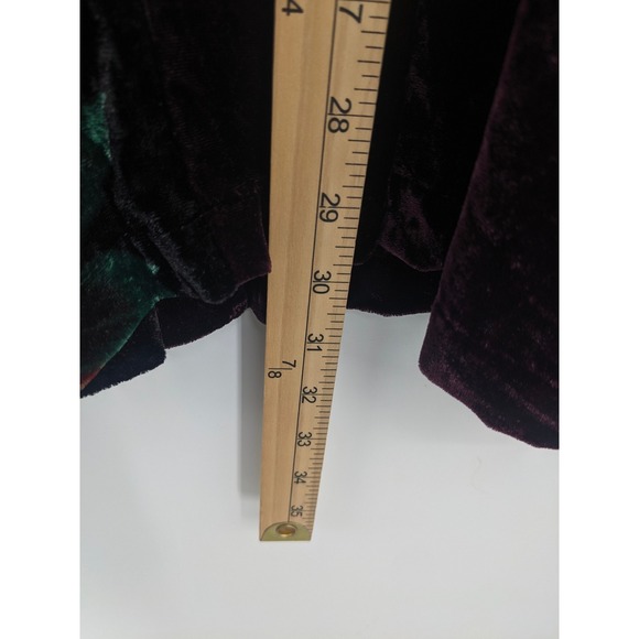 Ali Miles Velvet Burnout Top Womens XL Purple Colorful Sheer Floral Tunic Artsy - Picture 8 of 9